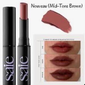 Saie Nouveau Mid-Tone Brown Lipstick — Warm Brown Nude